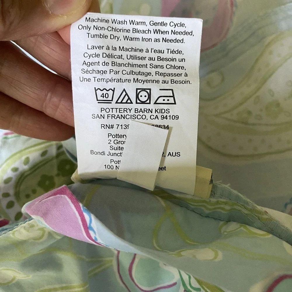Pottery Barn Kids Duvet Cover Queen 90x88 Floral Butterflies Multicolor Romantic